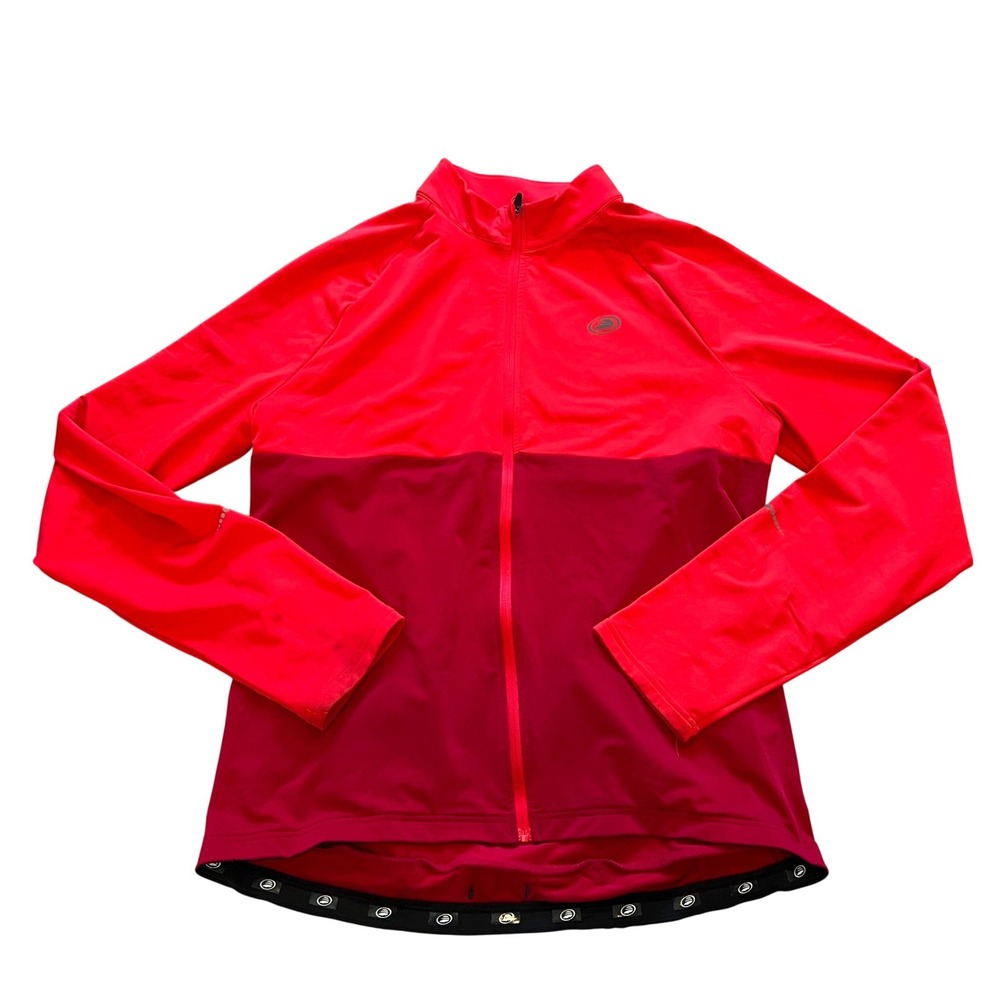 Performance Elite Cycling Jersey Mens XL Red Burgundy Full Zip Long Sleeve